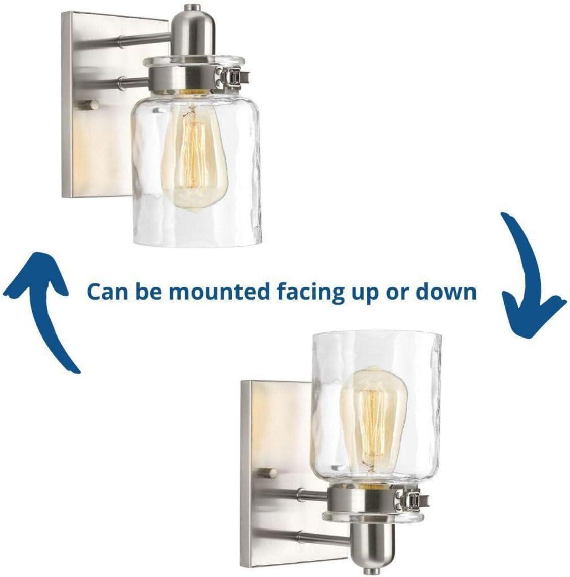 Progress Lighting Calhoun Collection 1-Light Bath & Vanity Wall Light, Brushed Nickel, Clear Glass Shade