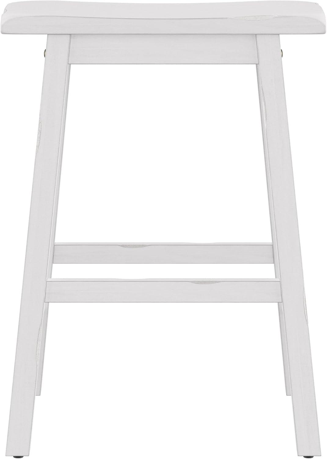 Sea White 24" Backless Saddle Wood Counter Stool