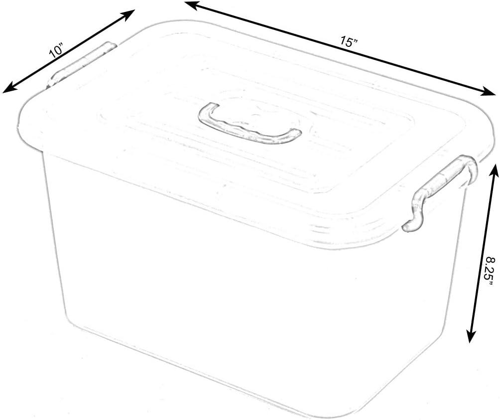 Basicwise Large Clear Storage Container With Lid and Handles