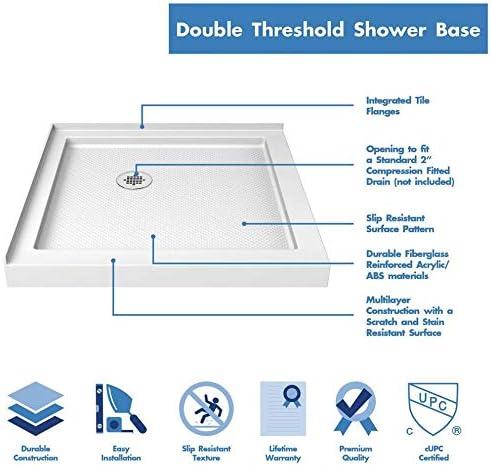 French Corner 36" W x 36" D x 74.75" H Framed Square Shower Kit