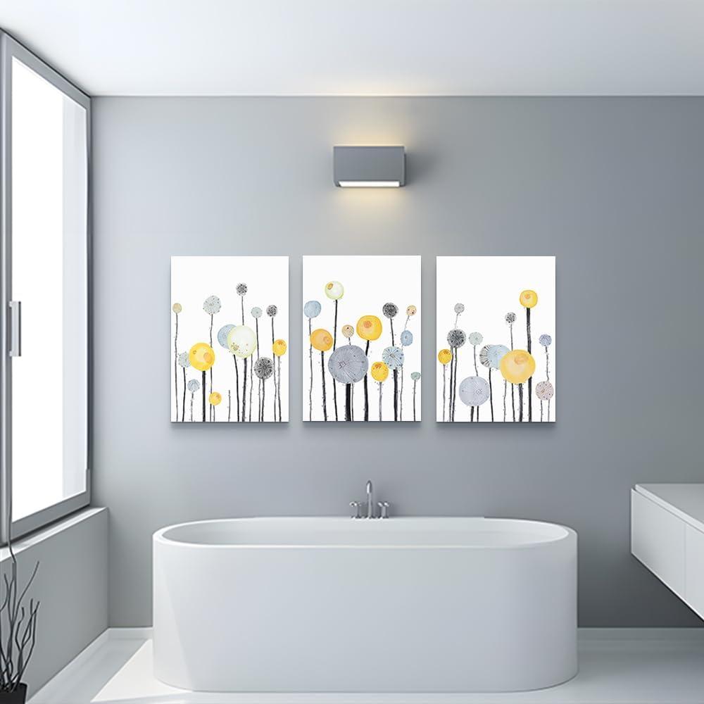 Abstract Dandelion Flowers Watercolor Paintings Canvas Wall Art For Living Room Bedroom Office Wall Decor Modern Wall Pictures Prints Artwork Kitchen Decorations Room Home Decor 3 Piece