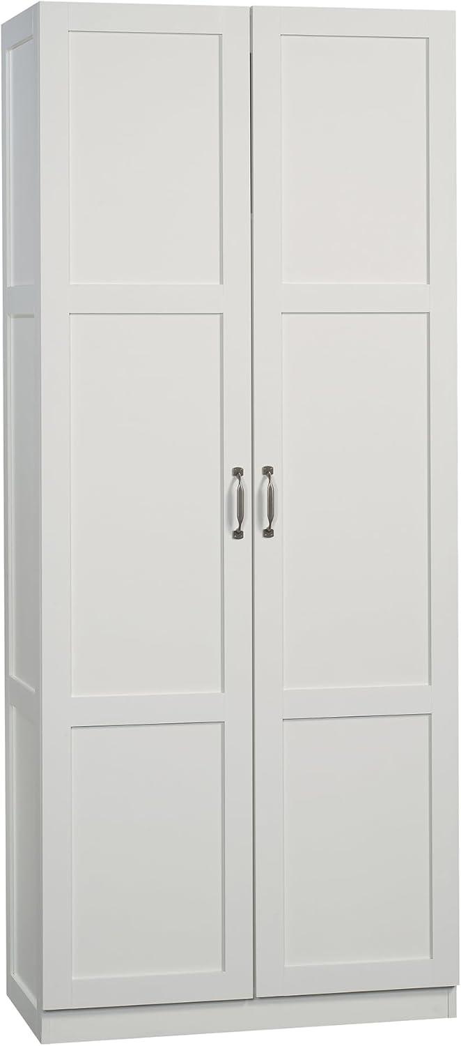 White Particle Board Bathroom Storage Cabinet with Adjustable Shelving