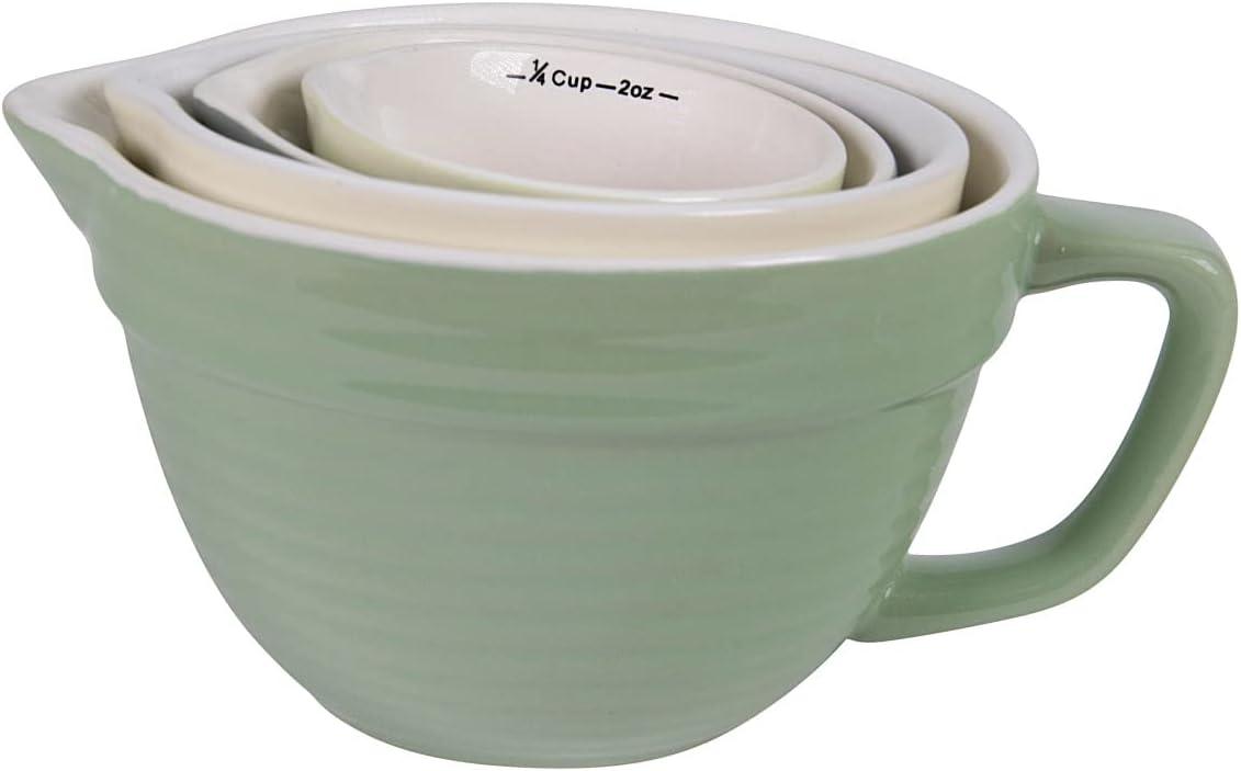 Creative Co-Op Batter Bowl Shaped Measuring Cups (Set of 4 Sizes)