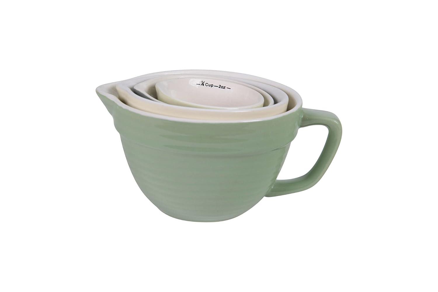 Creative Co-Op Batter Bowl Shaped Measuring Cups (Set of 4 Sizes)