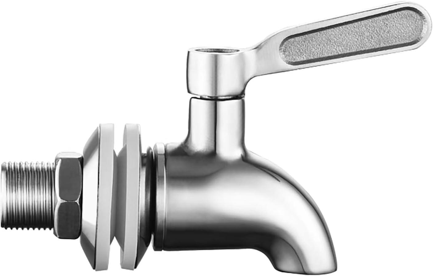 Polished Stainless Steel Beverage Dispenser Replacement Spigot Set