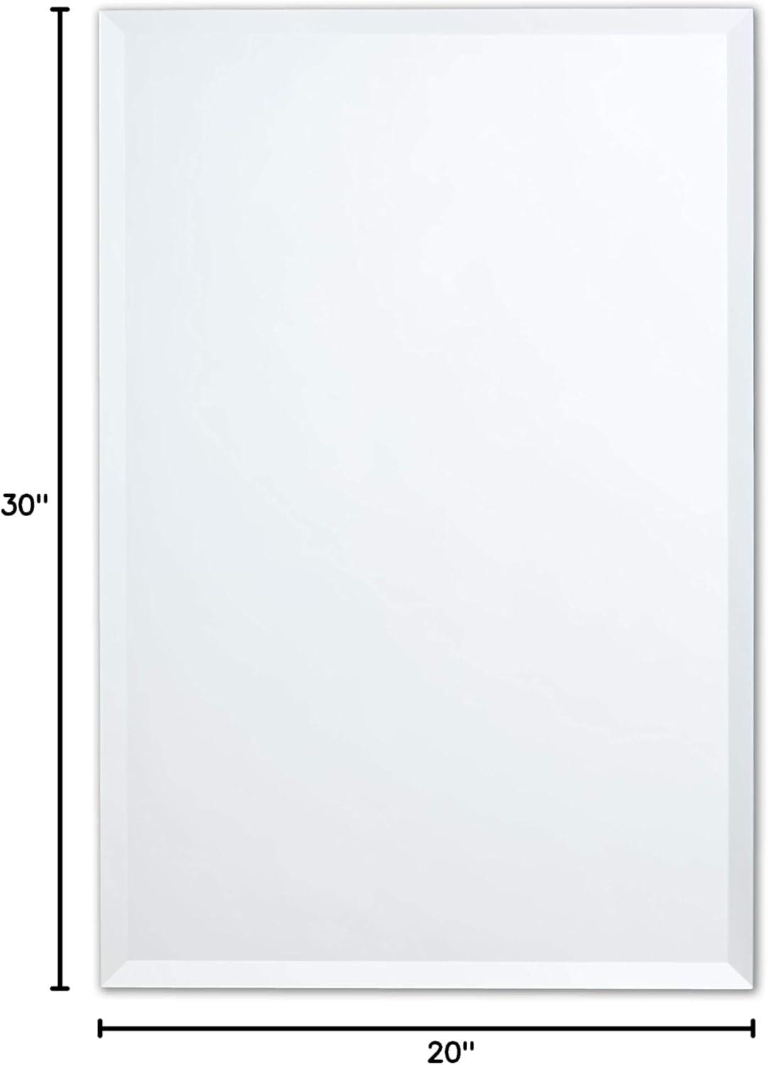 Frameless Rectangular Beveled Vanity Mirror 20" x 30"