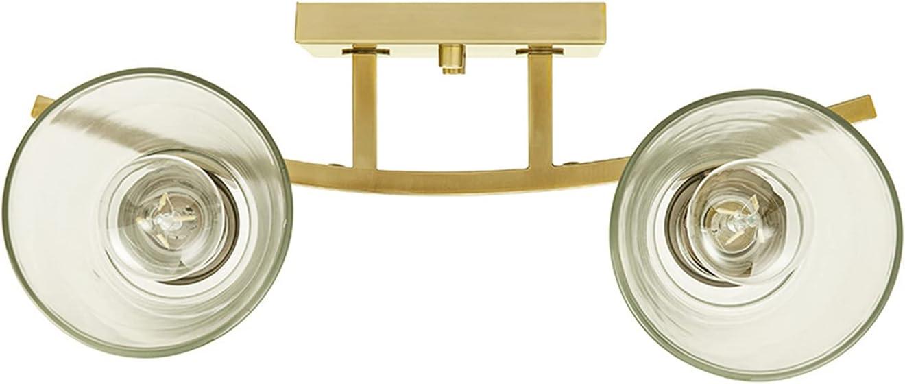 Prominence Home Fairendale 2-Light Soft Gold Bathroom Vanity Light with Clear Glass Shade