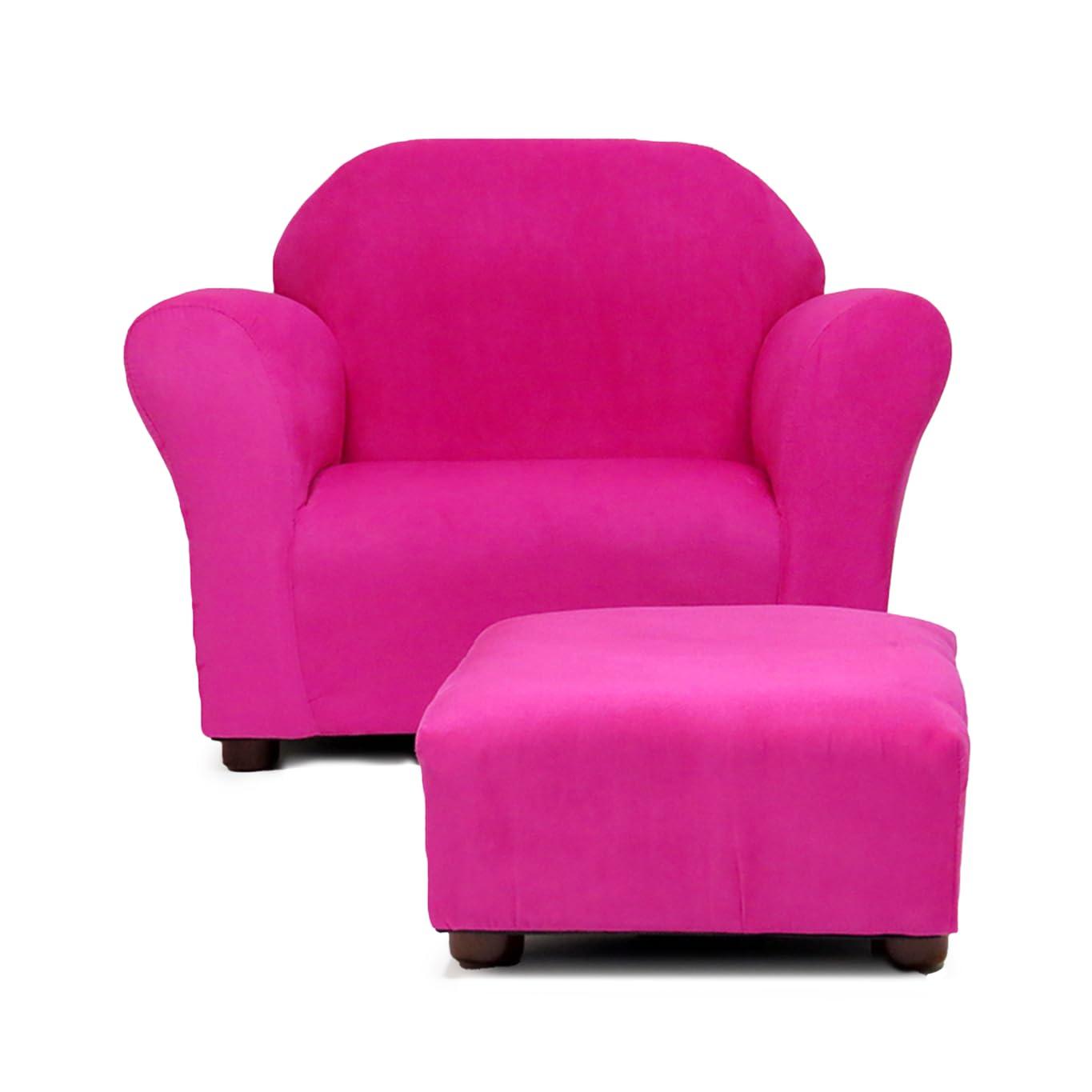 Keet Keet Roundy Chair Microsuede with ottoman Hot Pink