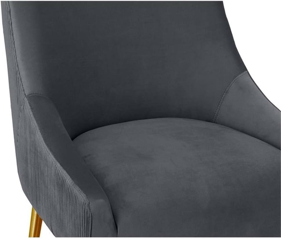 TOV Furniture Beatrix Pleated Dark Grey Velvet Counter Stool