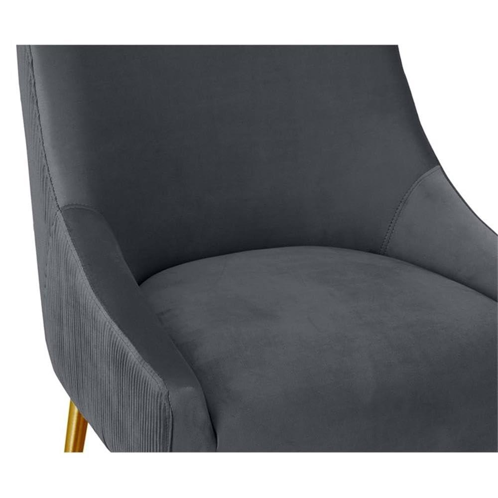 Beatrix Pleated Velvet Stool Grey Counter Height