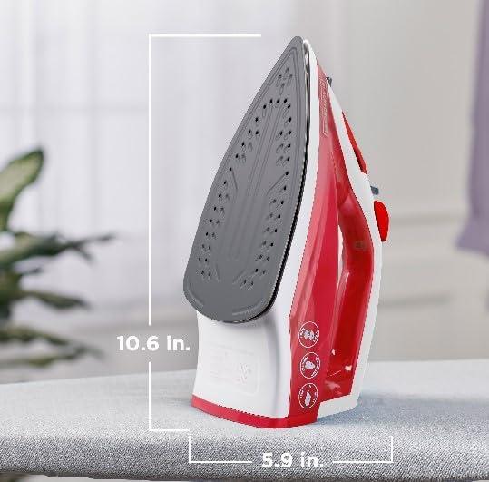Black and Decker TrueGlide Premium Variable Compact Iron in Red with Nonstick Plate