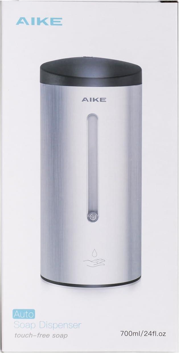 AIKE Wall-Mount Automatic Liquid Soap Dispenser 27oz Large Capacity Brushed Stainless Steel Finish Model AK1205