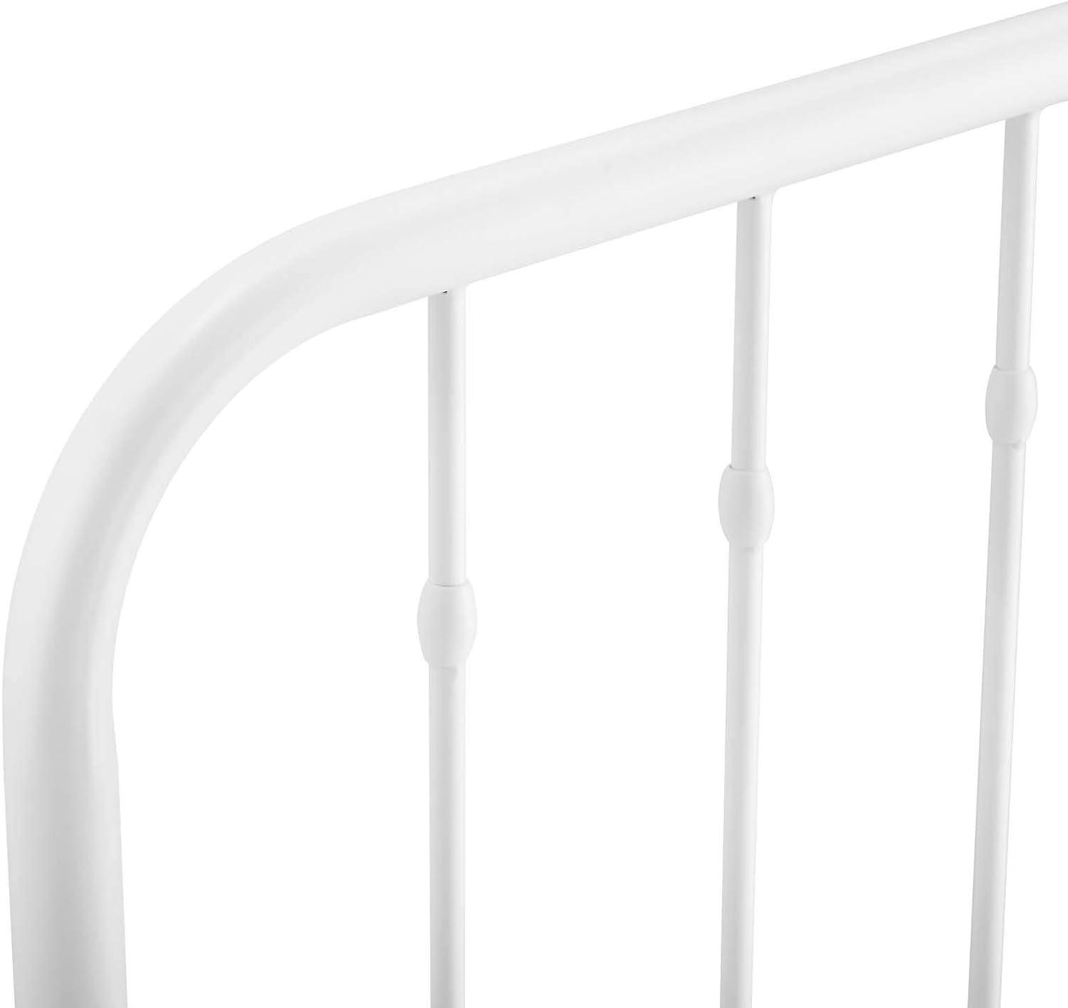 Lennon White Twin Metal Headboard with Adjustable Height