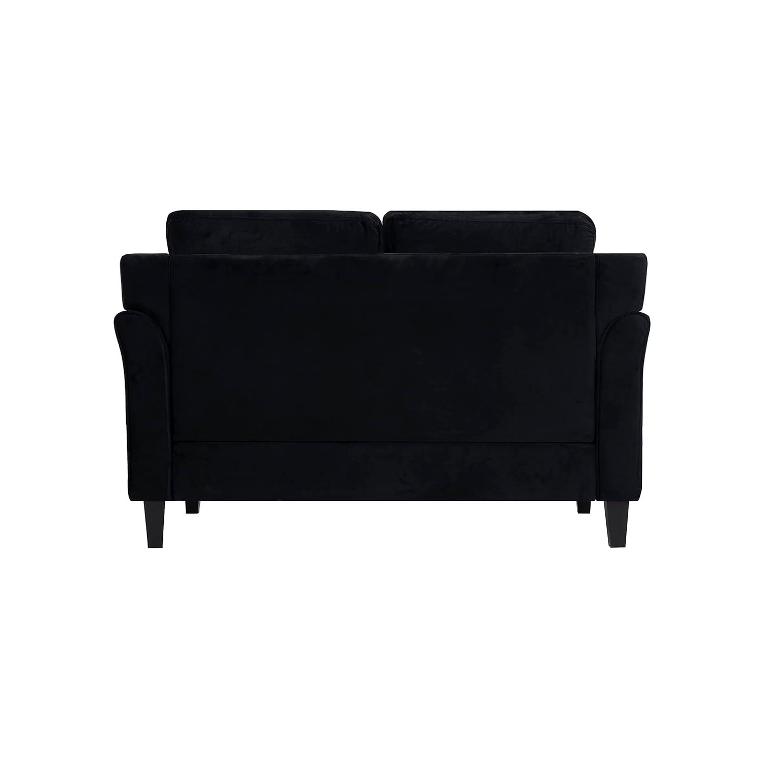 Modern Leather Loveseat in Black, Loveseat Sofa Couch for Bedroom, Living Room Furniture, Space-Saving 2 Seater Couch for Living Room, Bedroom, Apartment, Small spaces, Tan