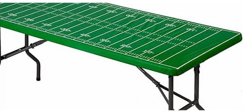 Green Plastic Fitted Football Field Table Cover, 102 cm x 200 cm