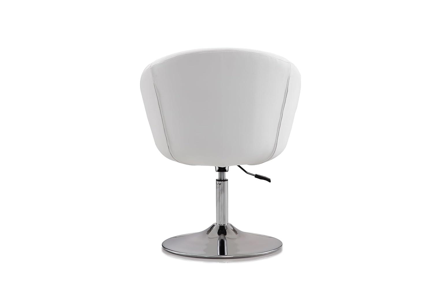 Faux Leather Swivel Barrel Chair
