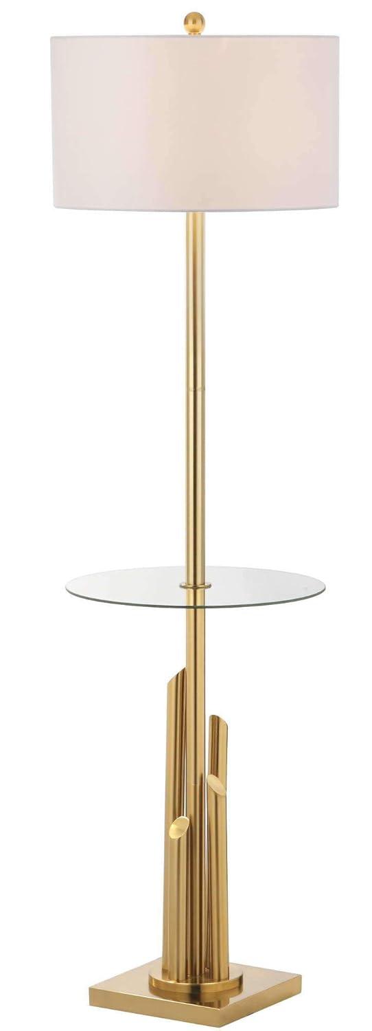 Ambrosio Floor Lamp Side Table - FLL4009 - Brass - Safavieh