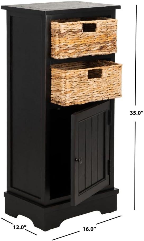 Connery Cabinet - Distressed Black - Safavieh.