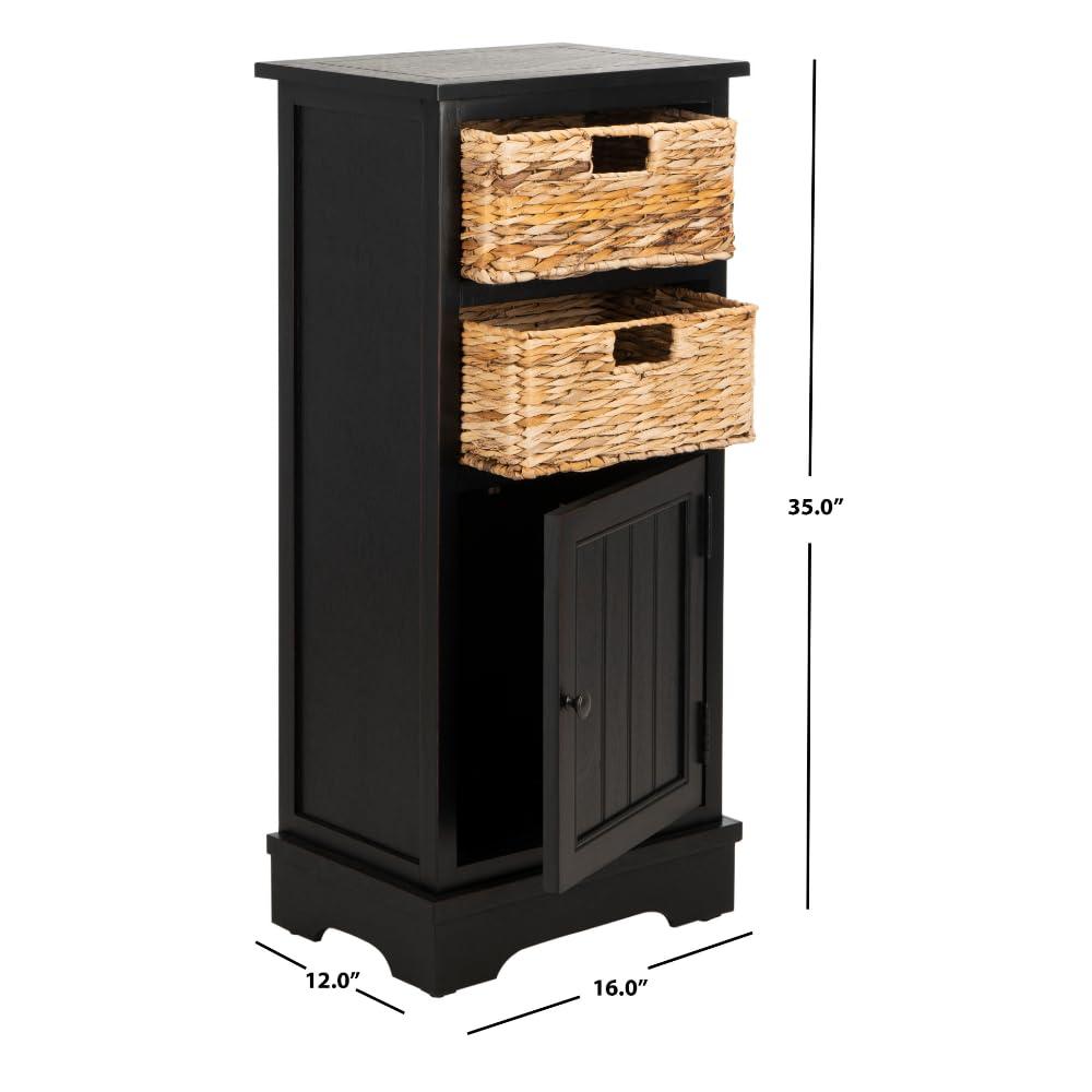 Connery Cabinet - Distressed Black - Safavieh.