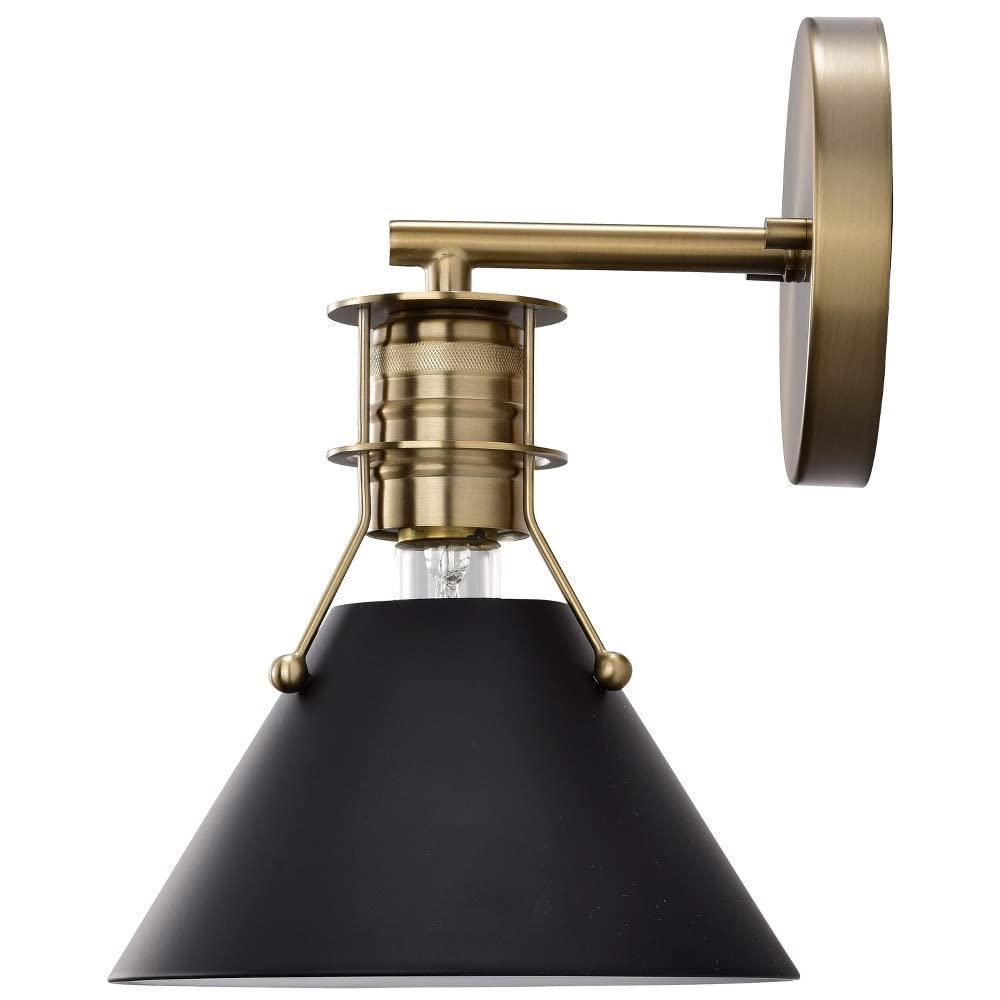 Nuvo Lighting Outpost 1 Light Wall Sconce Matte White with Burnished Brass