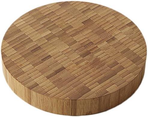 Natural Bamboo Round Butcher Block Serving Board, 10" Diameter