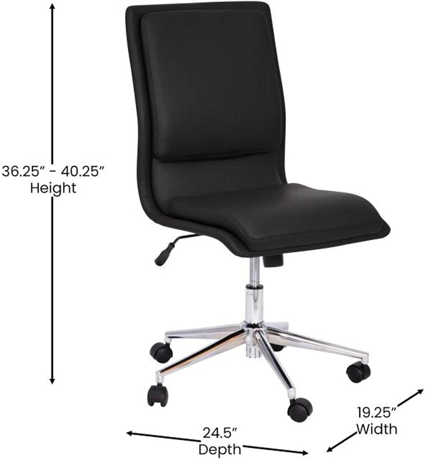 Flash Furniture Mid-Back Armless Office Task Chair with Metal 5-Star Base