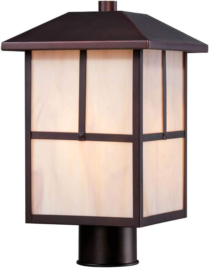 Tanner Traditional Rectangular Lantern Post Light in Claret Bronze