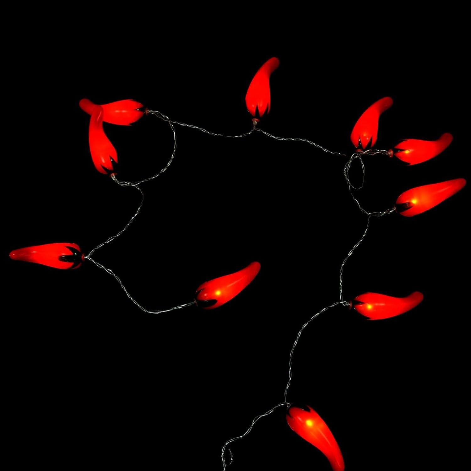 HOMEMAXS Chili Lights String Battery-operated 5.4ft 10 LEDs Warm White Pepper Lights Decorations for Patio Fence Deck Balcony Camping