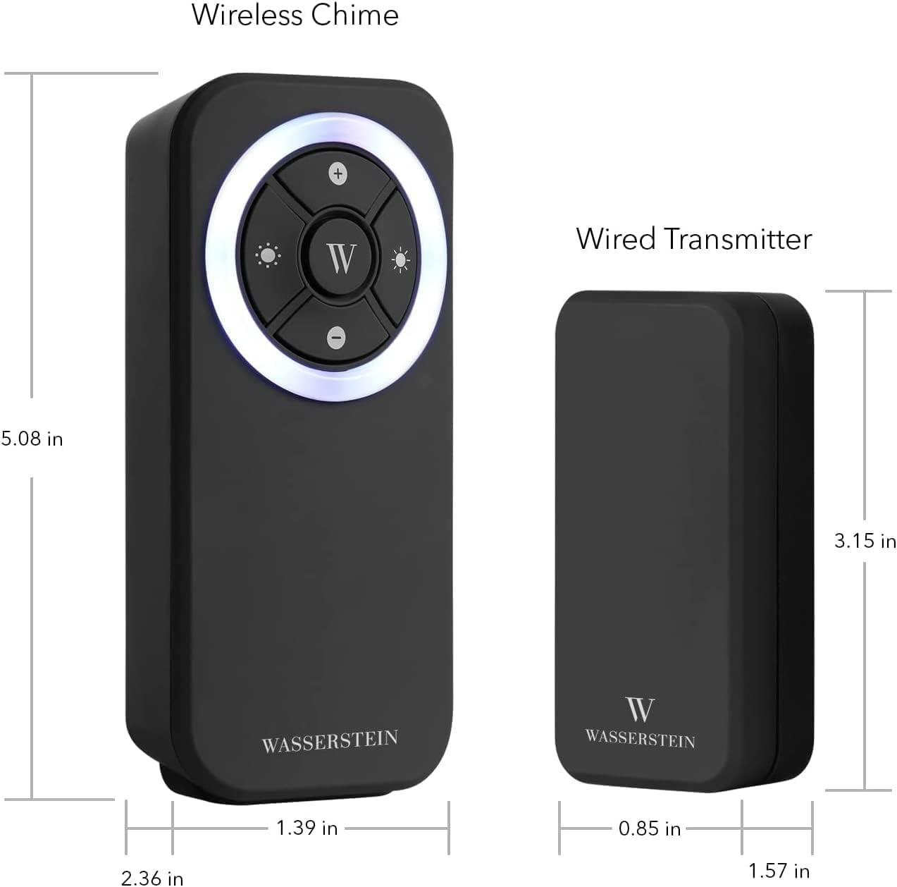Wasserstein Wireless Doorbell Chime - Compatible with Blink Video Doorbell (1-Pack, Black)