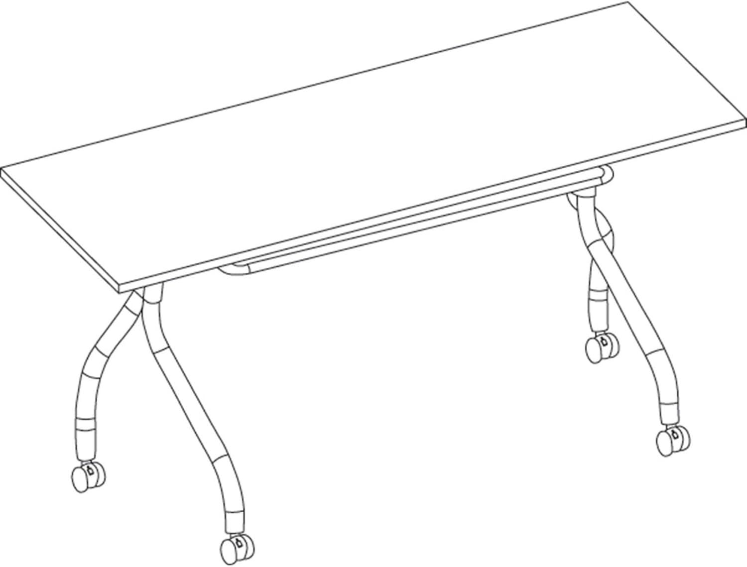 Rectangle Flip Top 23.63'' L Training Table with Casters and Modesty Panel