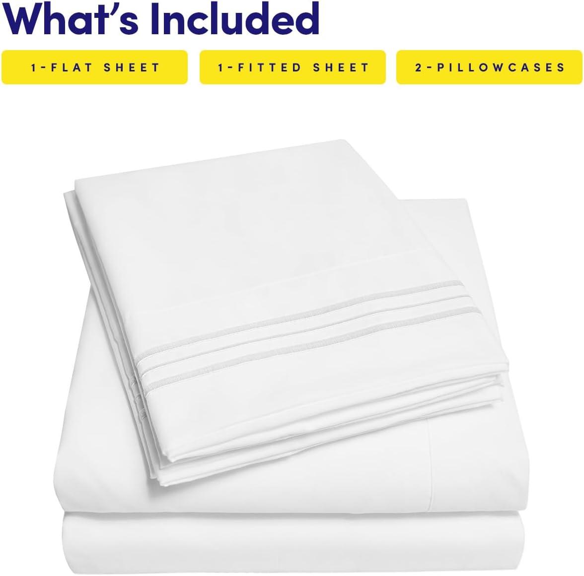 1500 Supreme Collection Sheet Sets White - Luxury Hotel Bed Sheets and Pillowcase Set for King Mattress - Extra Soft, Elastic Corner Straps, Deep Pocket, White