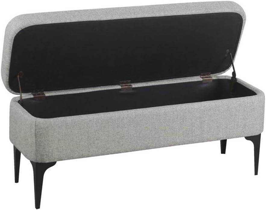 Large Modern Storage Bench Sustainable Gray Woven - HomePop