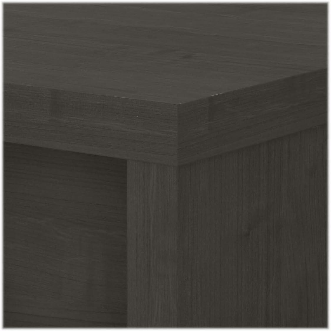 Charcoal Maple 60" Wood Desk with Filing Cabinet