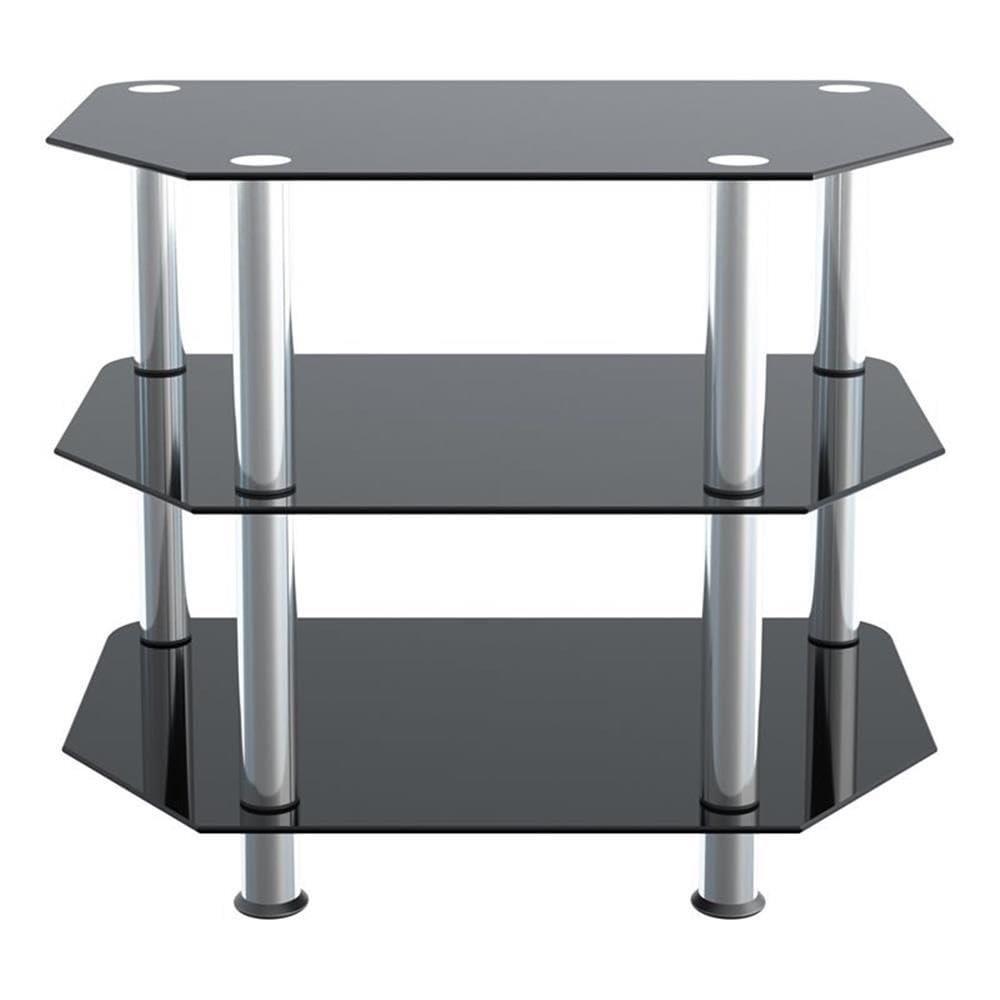 AVF Transitional Steel and Glass TV Stand for up to 32" TVs in Black/Chrome