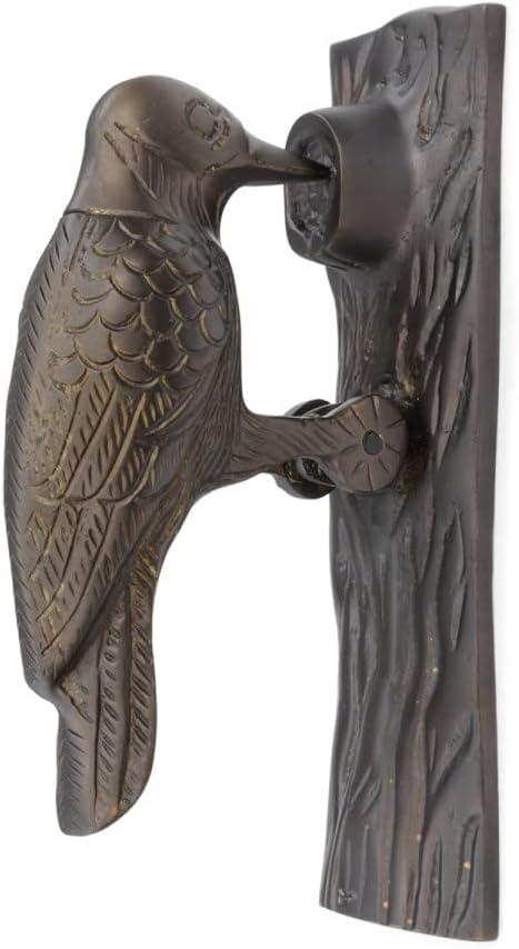 Renovators Supply Door Knockers for Front Door 6.5" Antique Brass Woodpecker Shaped Door Knocker w/Screws