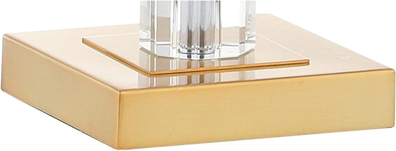 Claire 28.5" Crystal LED Table Lamp, Clear/Brass (Set of 2)