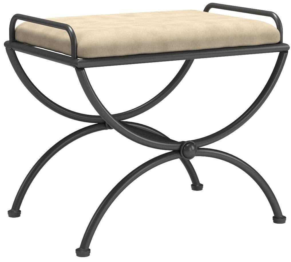 International Caravan Iron Upholstered Vanity Stool