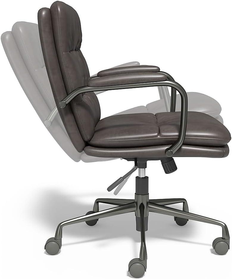 Union & Scale Industria 3-40C Bonded Leather Swivel Manager Chair Gray (95115) UN61643-CC