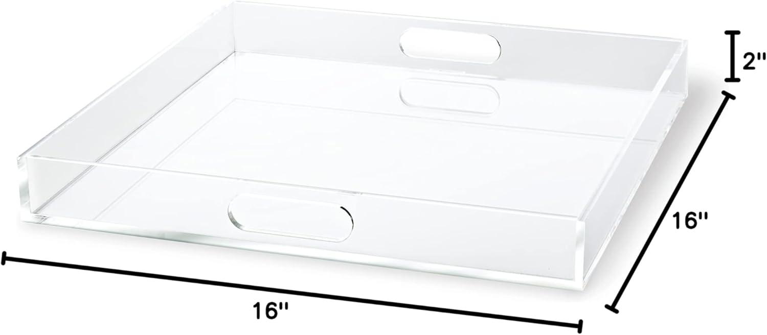 RUSSELL + HAZEL Acrylic Tray: Clear Desk Organizer, 16x16 Document Holder, Office Supplies