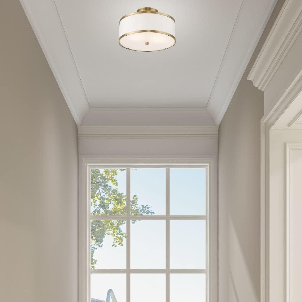 Livex Lighting Park Ridge 2 - Light Semi-Flush Mount in  Antique Brass