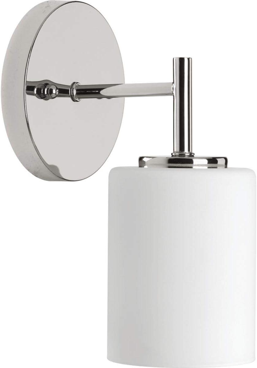 Progress Lighting Replay Collection 9.75" 1 Light Polished Nickel Etched Glass Bath Vanity Light