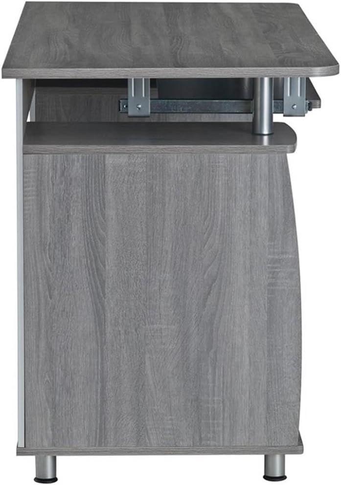 Gray MDF Wood Computer Desk with Storage and Filing Cabinet