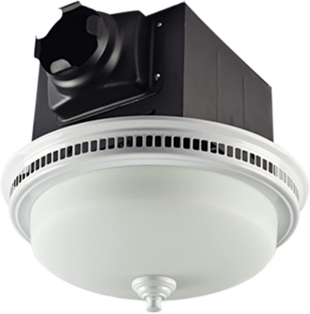 White Steel Round Ceiling Mount Exhaust Fan with Light