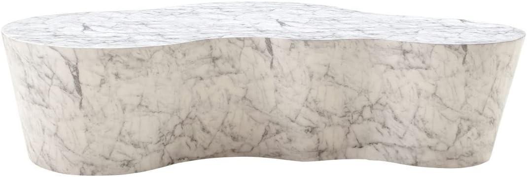 Free Form White Marble Outdoor Coffee Table