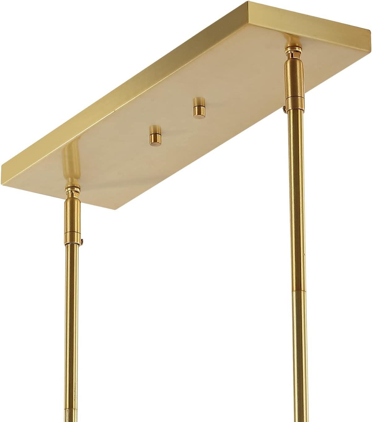 JONATHAN Y Luca Parisian 53" 7-Light Modern Glam Iron Globe Linear LED Pendant, Black/Clear