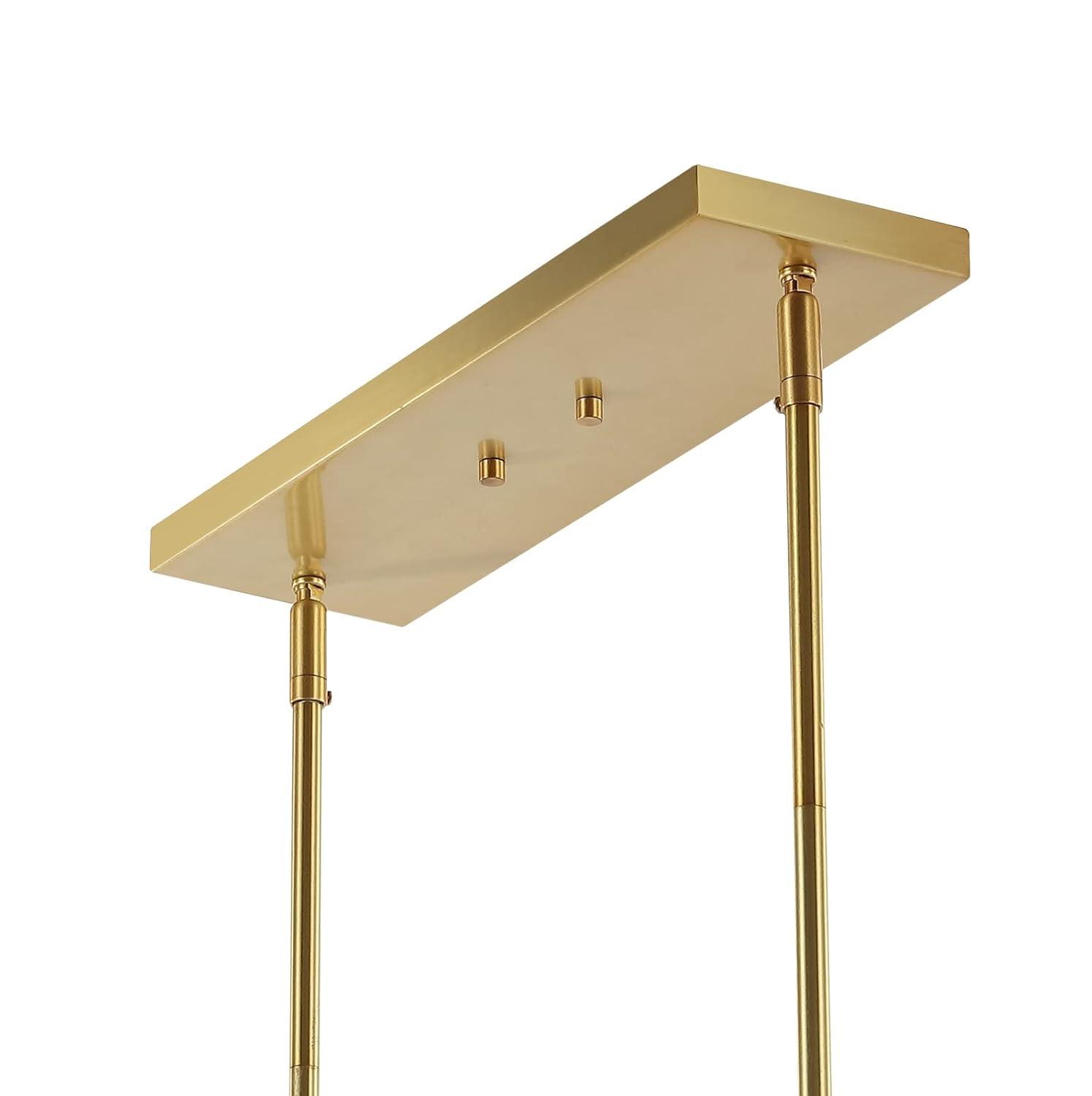 JONATHAN Y Luca Parisian 45.5" 5-Light Modern Glam Iron Globe Linear LED Pendant, Brass Gold/White