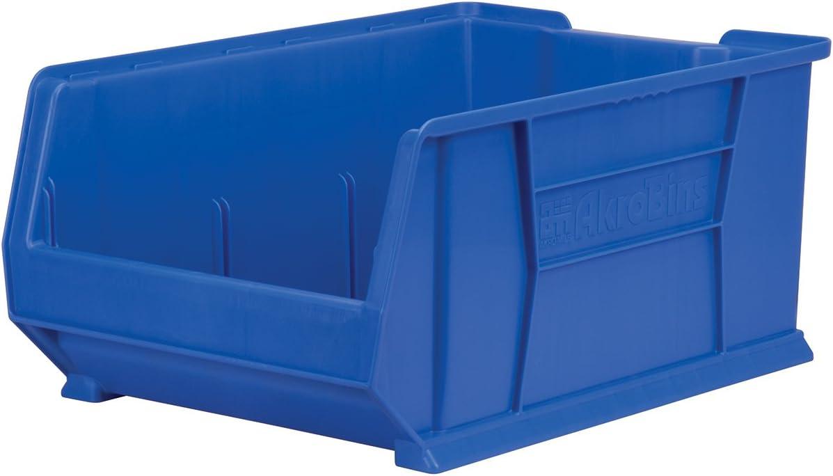 Blue 24-Inch Plastic Stackable Storage Bin