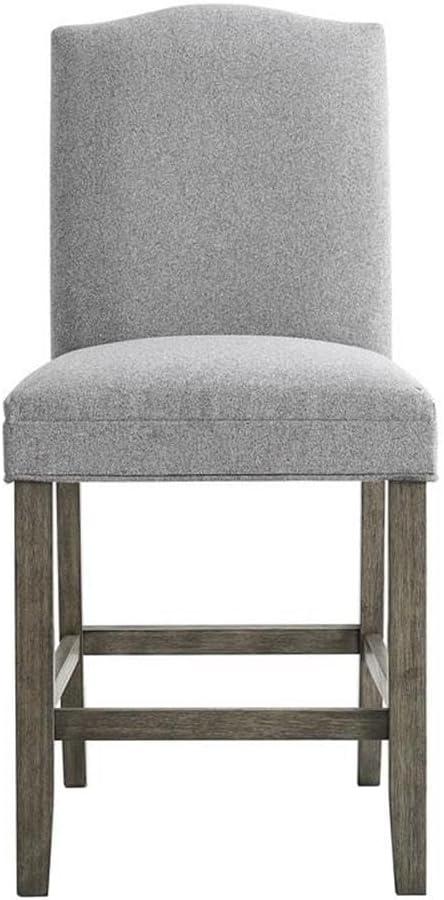 Steve Silver Grayson Driftwood and Gray Fabric Counter Chair