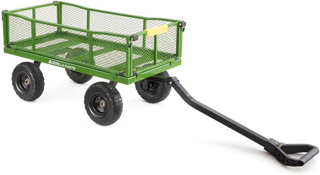 Gorilla Carts GOR400 400-lb. Steel Mesh Garden Cart with 10" Tires