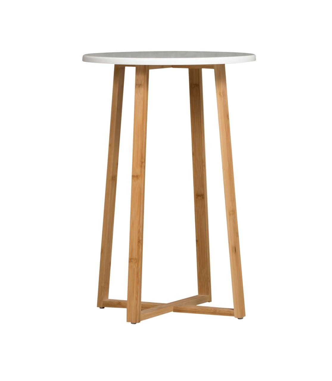 Eccostyle Solid Bamboo Frame Round Plant Table - White